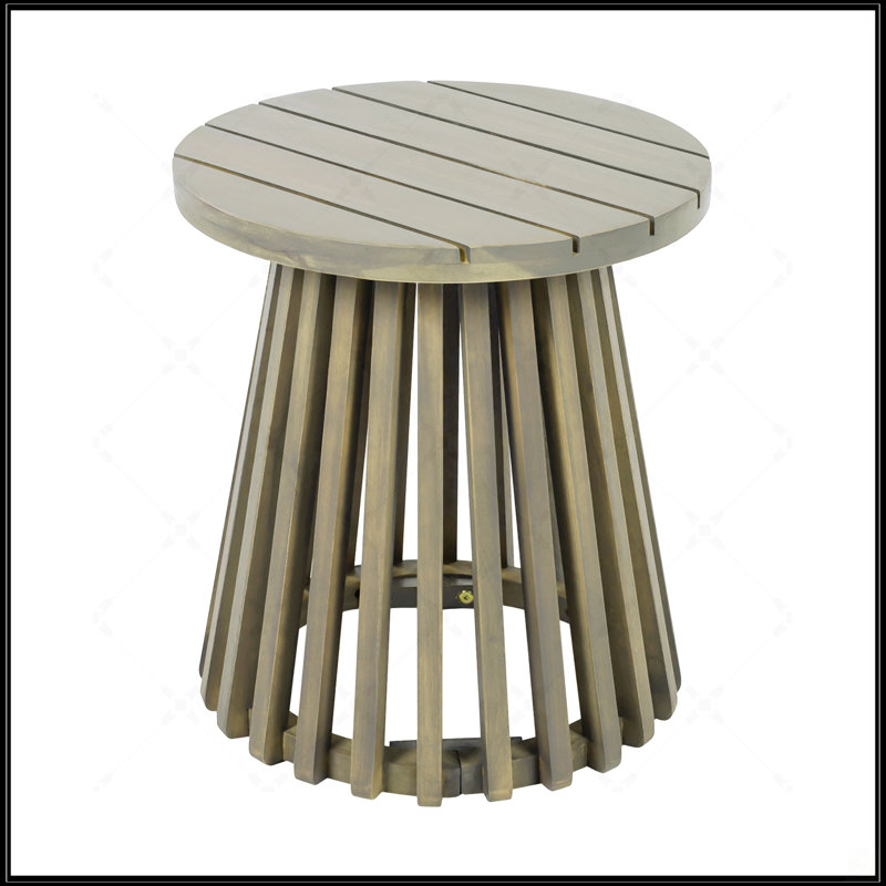 Table d'appoint d'extérieur en bois d'acacia, Gris