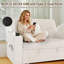 80" Beige Chenille L Shaped Pull Out Sofa Bed with Storage Chaise