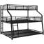 Lit superposé triple noir avec options simple TG / TG double / grand, garde-corps courts et complets - espace peu encombrant
