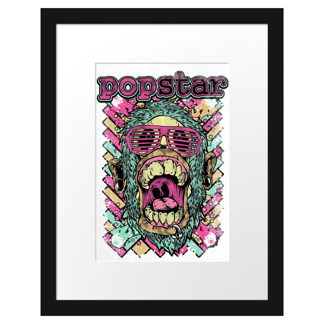 Gerahmtes Poster Pop Star White