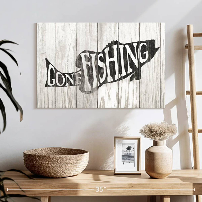 Enseigne de pêche Senne Gone, H 16 po x l 24 po