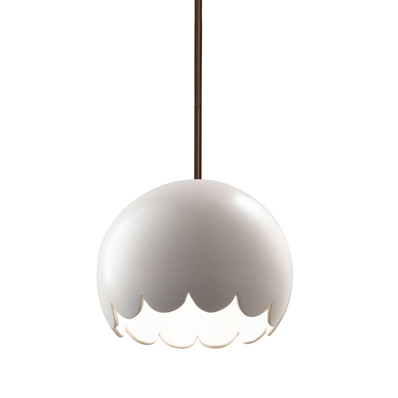 Luminaire suspendu 1 lumière DEL Glora, Bronze foncé, Blanc mat