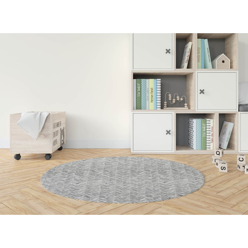 Tapis de jeu Chevron, Ivoire/gris anthracite