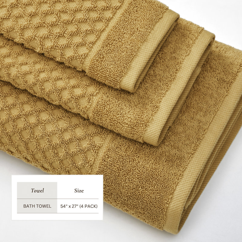 Marigold Cotton Bath Towel Set for Kids (Pack of 4)