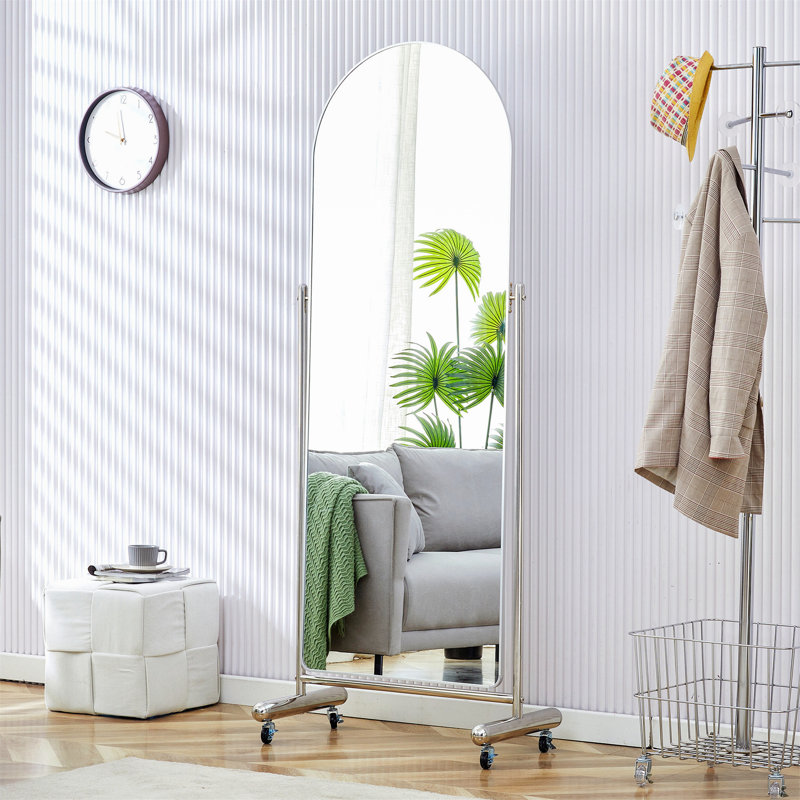 Versatile Floor Standing Full Body Mirror with Smooth Pulley System