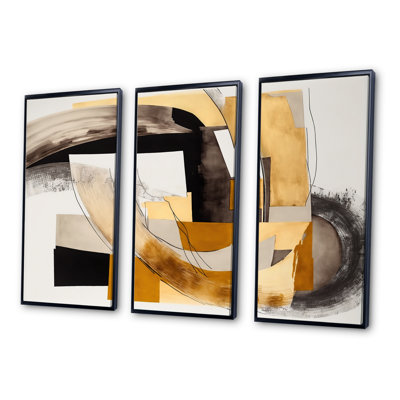 Glam Art Deco Abstract IV - ensemble d'art mural moderne sur toile