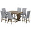 Ensemble de table de salle à manger Mid-Century en bois massif 7 pièces avec tables rembourrées