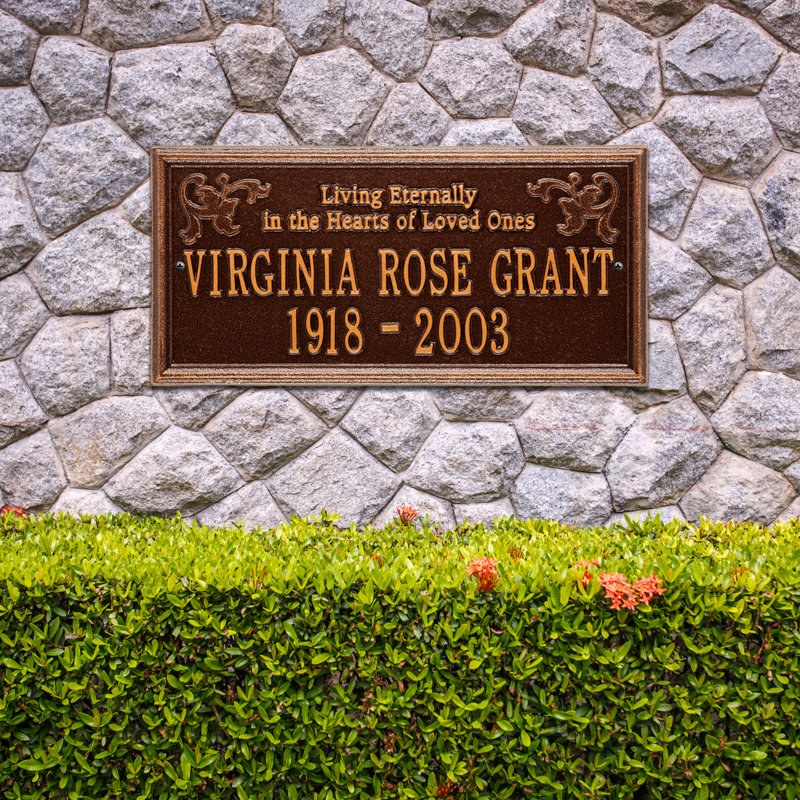Plaque commémorative Wilmington «Living Eternally», Oui, Cuivre antique