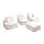 Canapé d'angle avec dossier haut, canapé en L avec chenille flammée, coussin éponge haute densité compressé, canapé sans assemblage peu encombrant