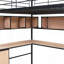 Lit mezzanine en métal avec bibliothèque
