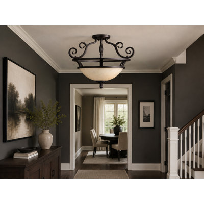 Glass Semi Flush Mount