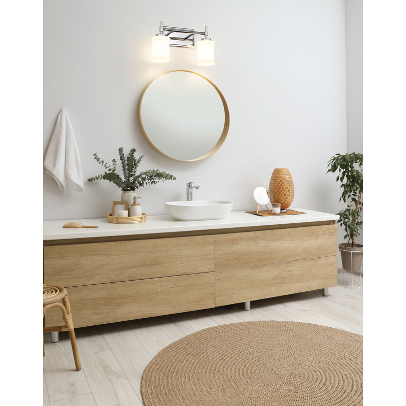 Meuble-lavabo 2 lumières Zowie, Chrome