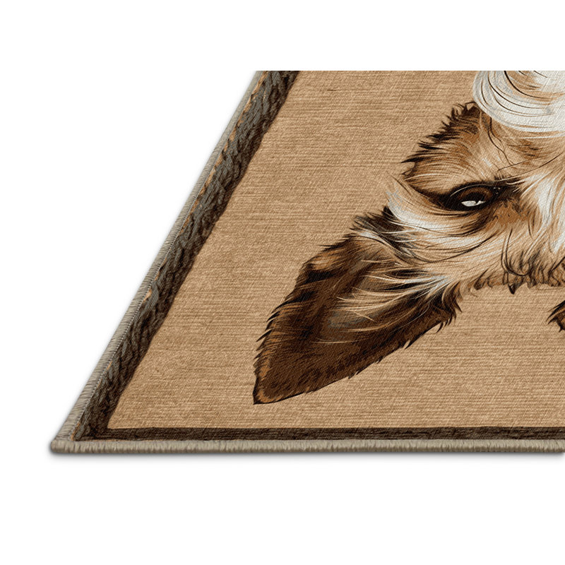 Washable Wire Fox Terrier Dogs Area Rug, Runner 2' x 4'