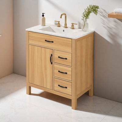 Single Bathroom Vanity with Ceramic Top