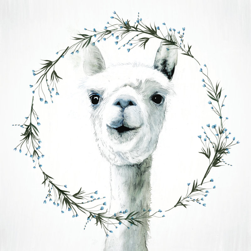 Alpaca Wreath - Wrapped Canvas Painting, 51cm H x 51cm W x 3.8cm D