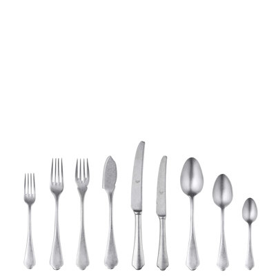 Dolce Vita Flatware Set with H/H Knives - 54 Pieces - Pewter