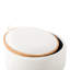29" Round Chenille With Wood Frame, Solid Legs, Reversible Lid For Books And Storage, Living Space Decor-131258210