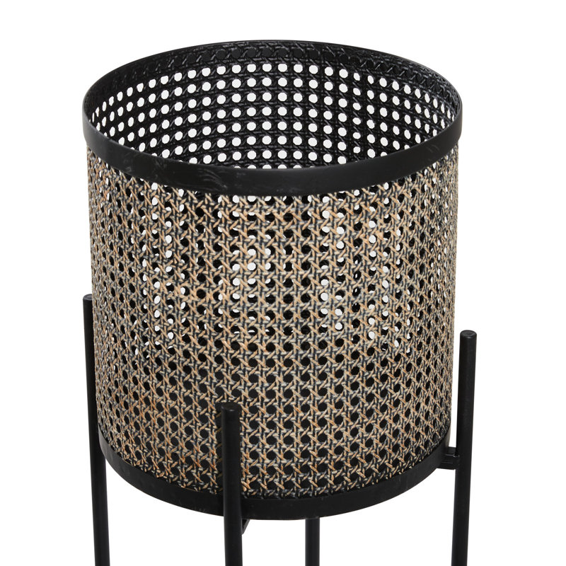 Gold and Black Metal Planter Set with Removable Stands