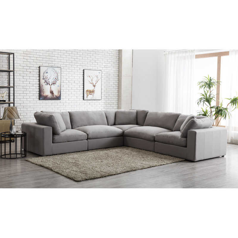 Canapé modulaire réversible de coin Albirta, Mélange de polyester graphite