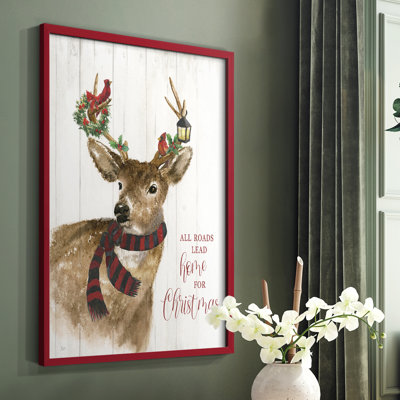 All Roads Lead Home Deer Framed Print - Solid Wood