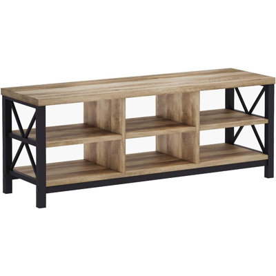 Gracie Oaks Shoe Bench Entryway With Storage, Industrial Wood And Metal Hallway Benches With Adjustable Shelves, Rustic Entry Way Bench For Living Roo -  8CDC9A016AEA49A6B098171170D9DDD0