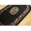 Tapis noir antique en laine Art Deco