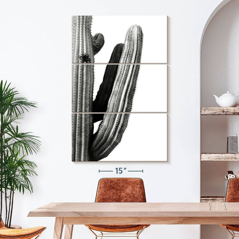 " Cactus Branch " 3 - Pieces, 50" H x 32" W x 1.25" D