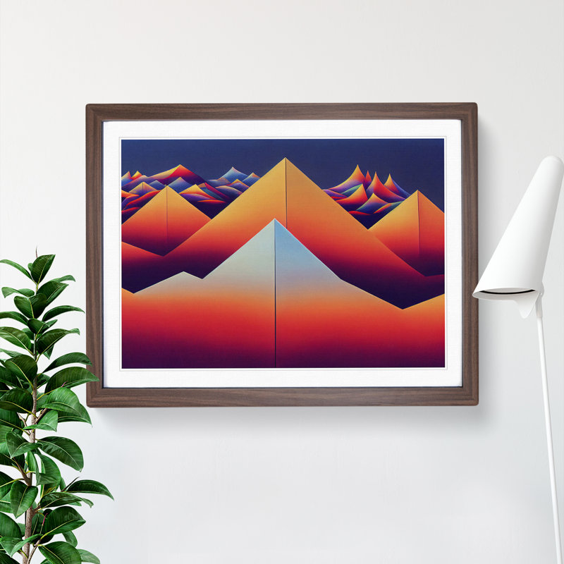 Spiked Abstract Mountains - Framed Print, Walnut, 46cm H x 64cm W x 2cm D