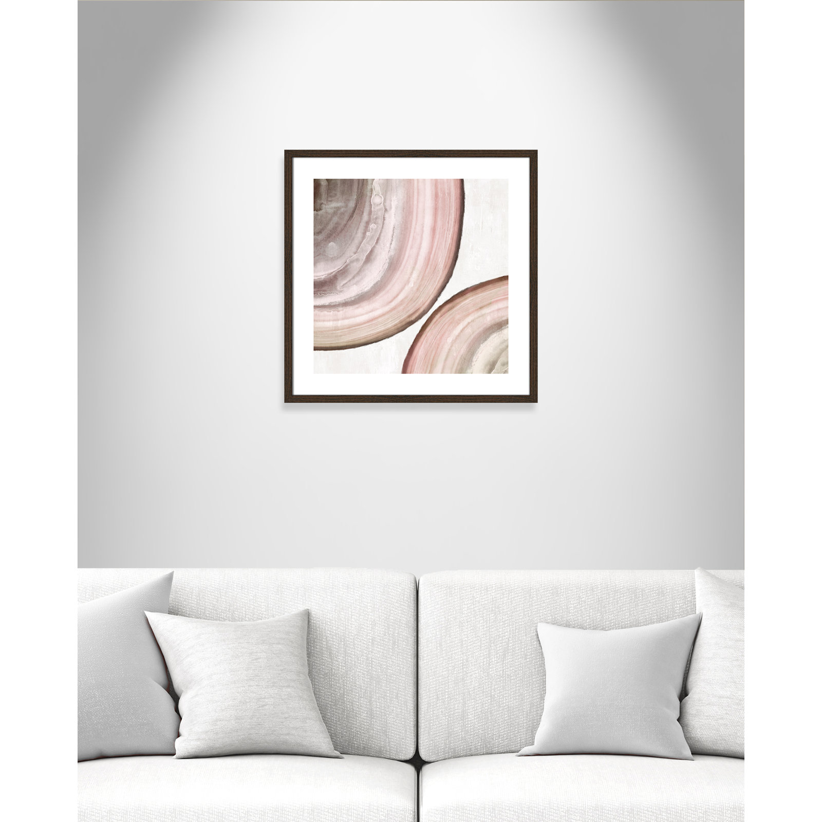 Boyd "Endless Blush" Painting by Eva Watts, 24.75" H x 24.75" W x 0.75" D, Walnut Wood Framed Paper