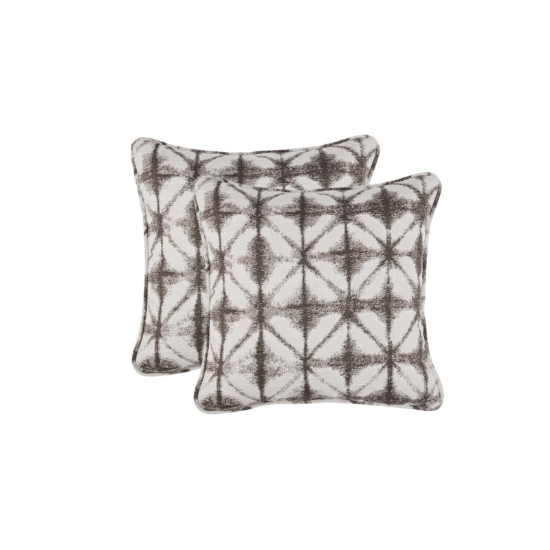 Sunbrella Brown Geometric Square Outdoor Decorative Pillow Set