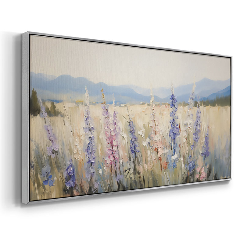 Série paysage - CXIX - Toile tendue avec châssis encadré - Prêt à être accroché, Argent argent, H 21 po x l 41 po