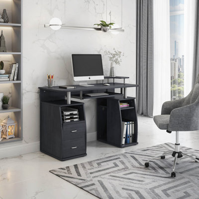 Bureau d'ordinateur complet avec rangement, espresso