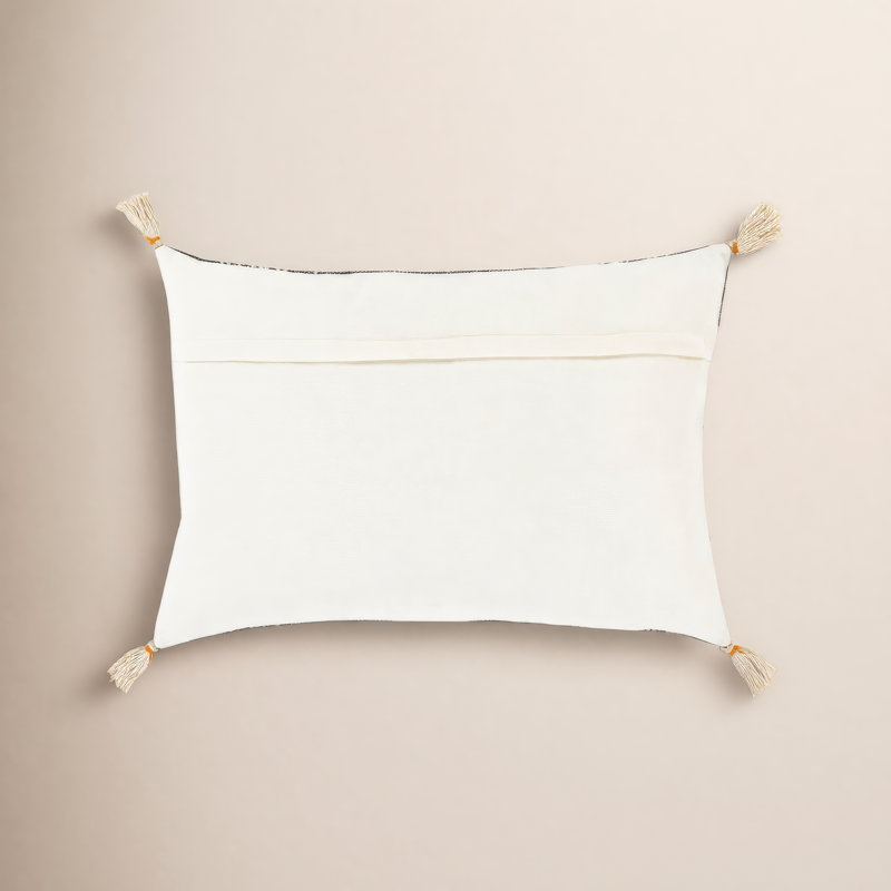 Coussin lombaire rectangulaire en mélange de coton Gordon, Duvet