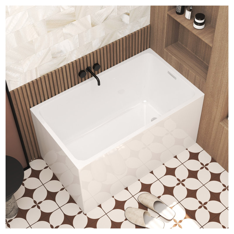 Baignoire de trempage autoportante en acrylique de 47 pouces avec certification cUPC en blanc brillant