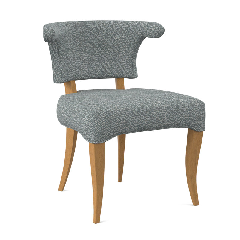 Fauteuil à oreilles rembourré Athena, Cyan maya, Ambre