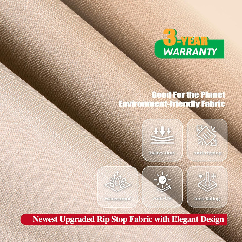 Beige Waterproof Outdoor Patio Egg Chair Cover, 70'' H x 45'' W