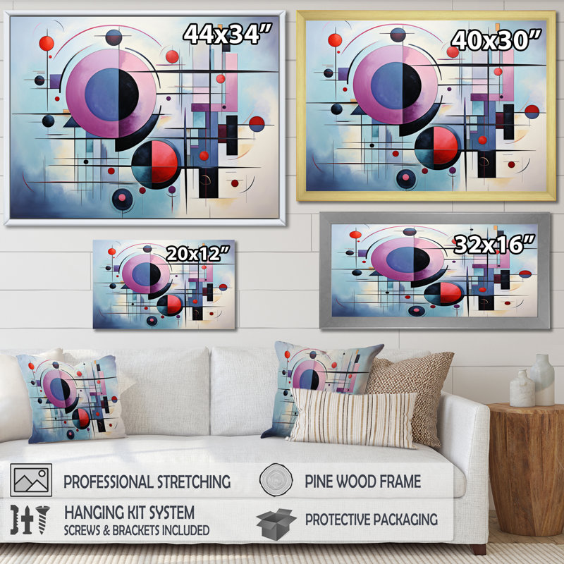Illuminations spatiales mauves - Impression, Cadre flottant noir, H 24 po x l 32 po x P 1 po