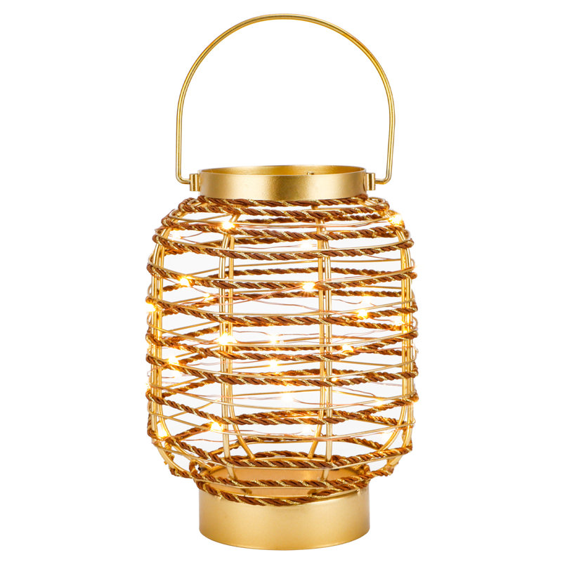 Lampe de bureau lanterne géométrique 8 po avec abat-jour fantaisie