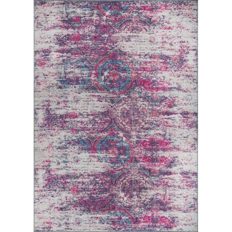 Tapis décoratif mauve à motif abstrait mauve, Rectangle 8 pi 3 po x 11 pi 6 po