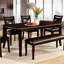 Ensemble de salle à manger 7 pièces de style contemporain avec table espresso et 6 chaises d'appoint à dossier cerisier foncé