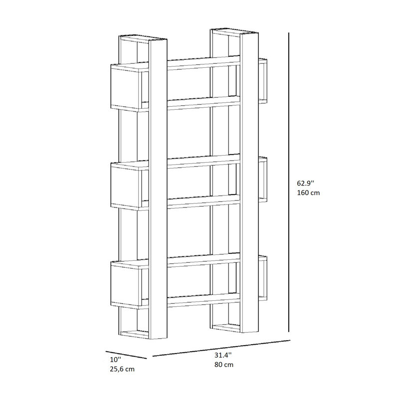 Bookcase With Geometric Shelves Ocean
