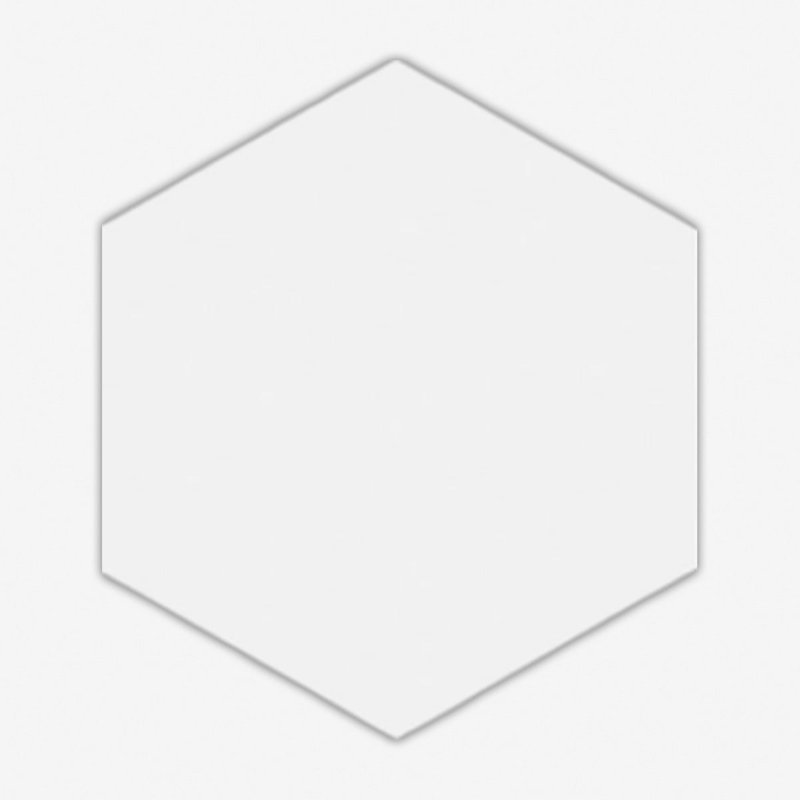 5'' W x 6'' L Ceramic Singular Tile, Block Hexagon Blanco Matte