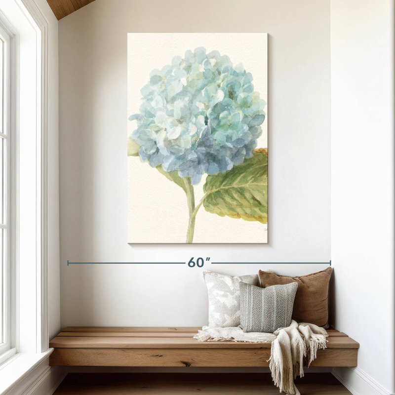 Harnek Floursack Florals Blue Hydrangea, 48" H x 32" W