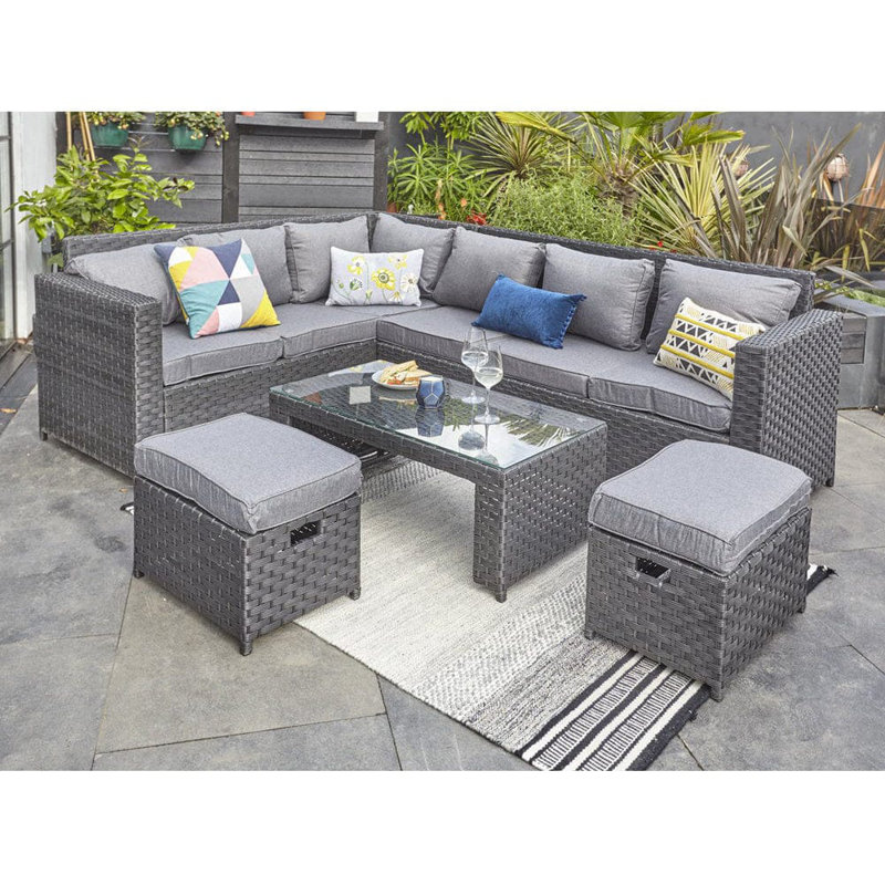Manan Garden Corner Sofa with Cushions