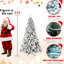 Arbre de Noël enneigé 7 pi avec 400 lumières blanches chaudes, 1072 pointes, installation rapide à fil mémoire, base stable pour ambiance festive pré-éclairée, support en métal Holiday Joy-1358415587