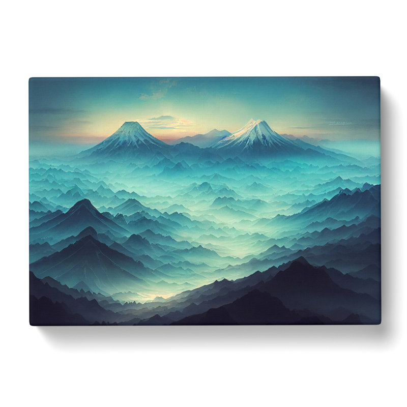 Extravagant Japanese Mountains - Wrapped Canvas, 35cm H x 50cm W x 3cm D
