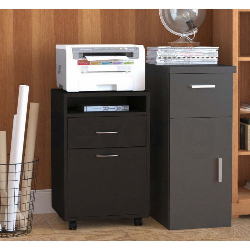 Mobile Storage Cabinet Organizer, Black
