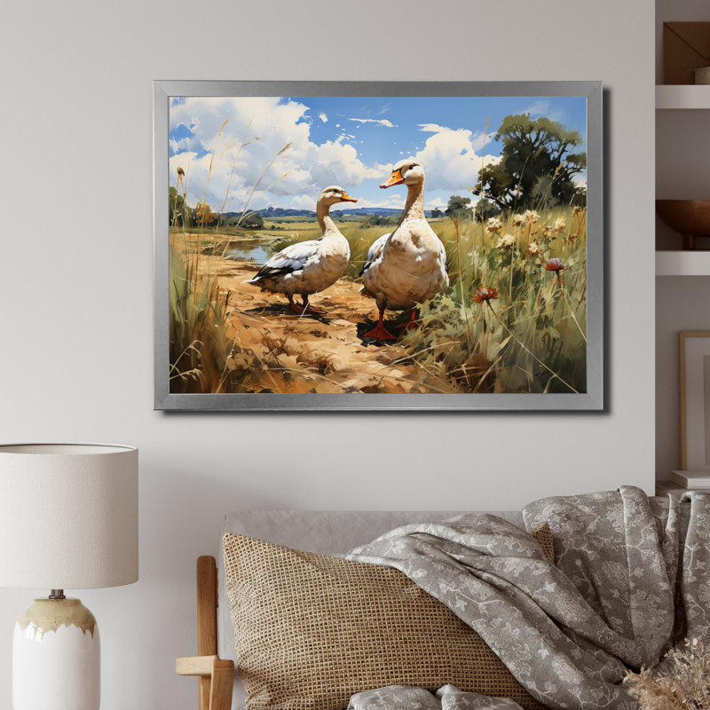 Puckies Duck Friends North, H 24 po x l 32 po x P 1 po, Cadre photo argenté