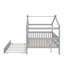 Full size wooden house bed with trundle-1443605070