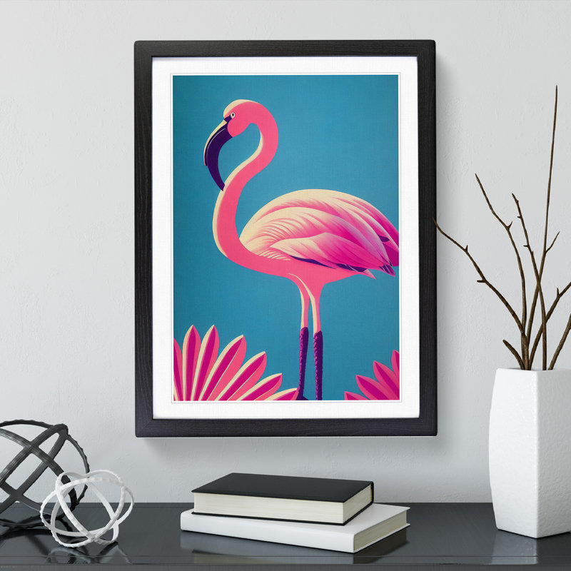 Opulent Flamingo - Framed Print, Black, 46cm H x 34cm W x 2cm D